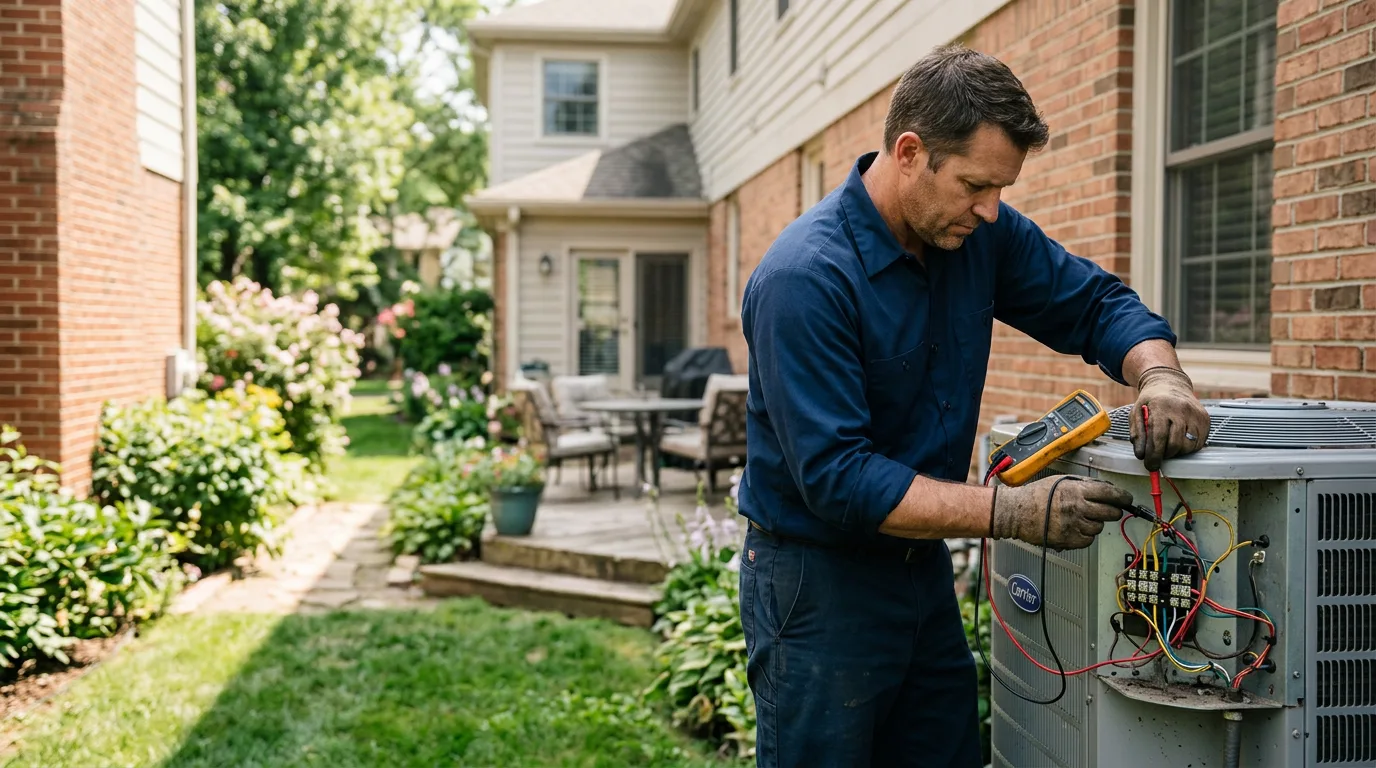 HVAC technician working near Gilman, IL